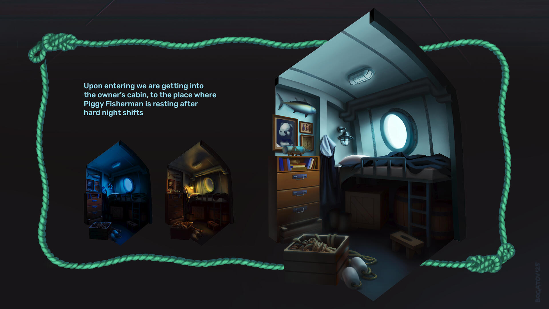 The Living of Fisherman Piggy - Cabin Interior