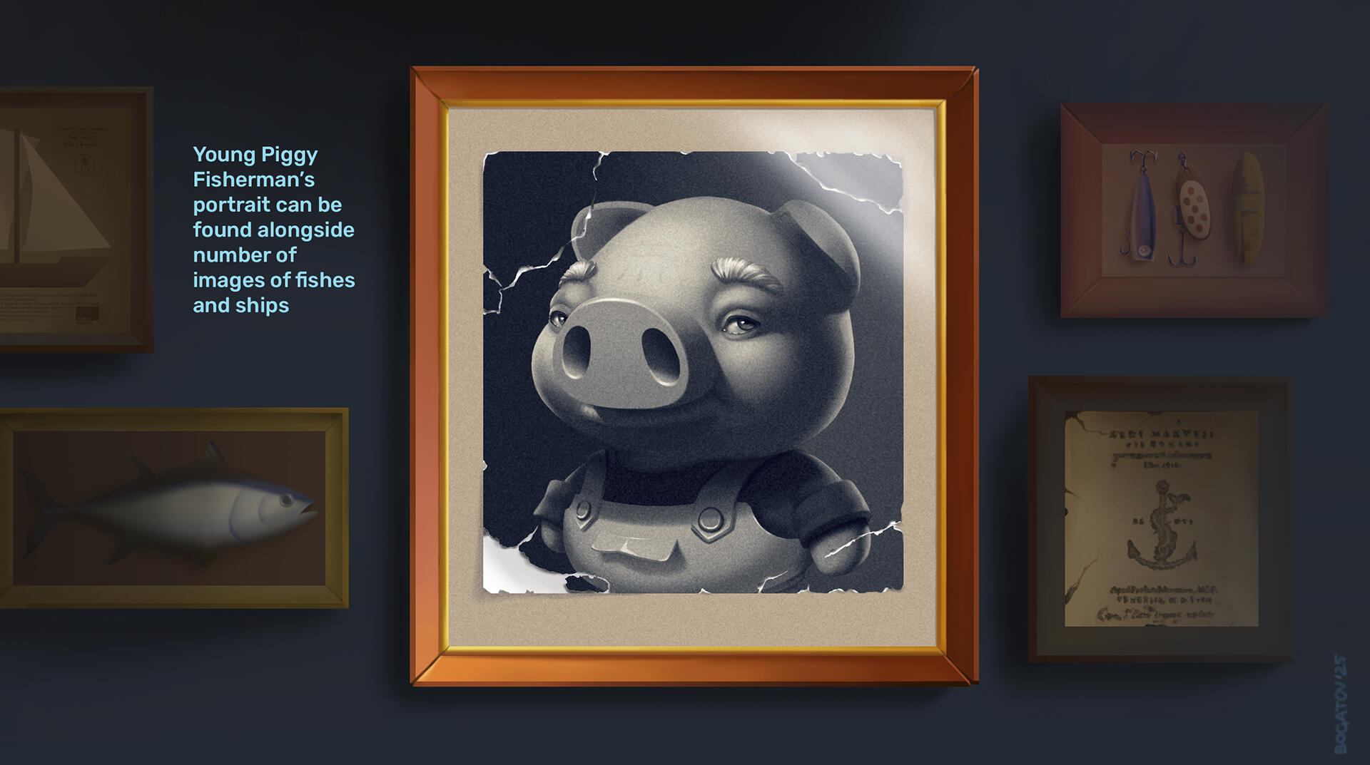 The Living of Fisherman Piggy - Character's Old Portrait